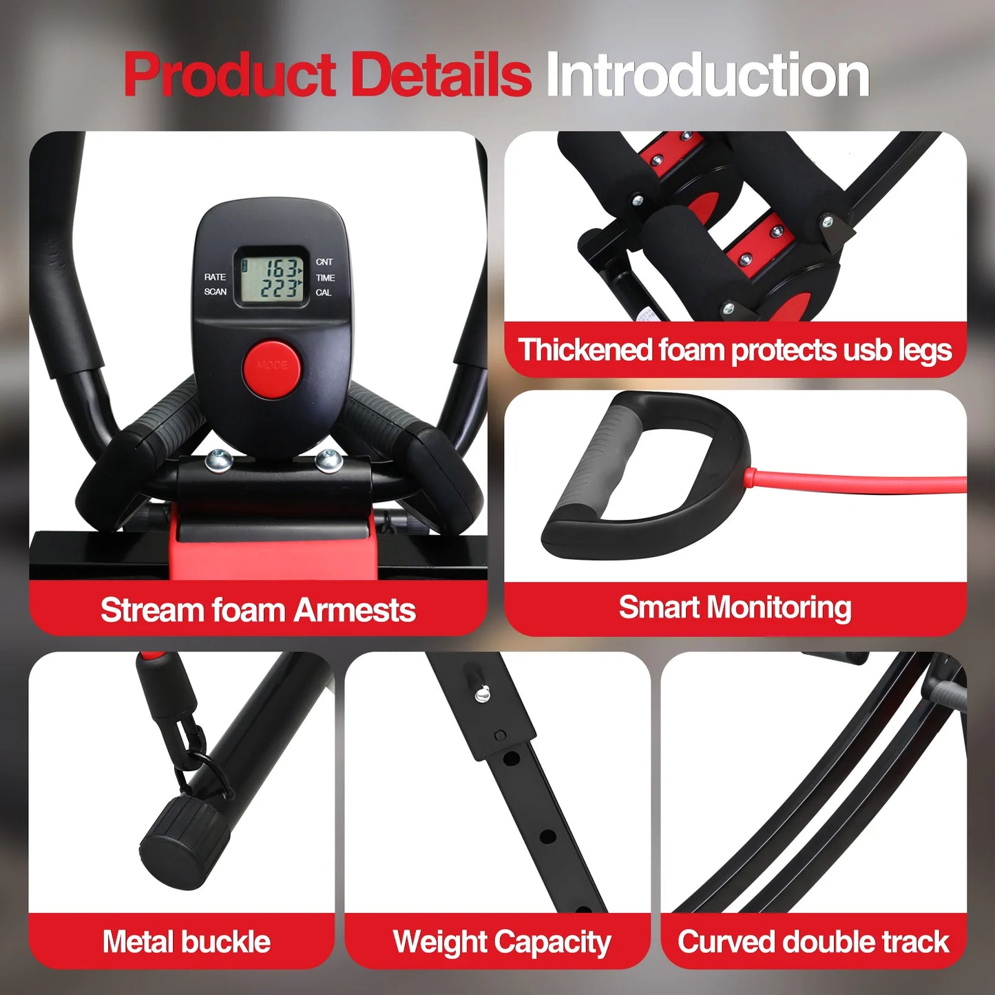 Abdominal Trainer Fitness Machine Foldable Core Workout Equipment