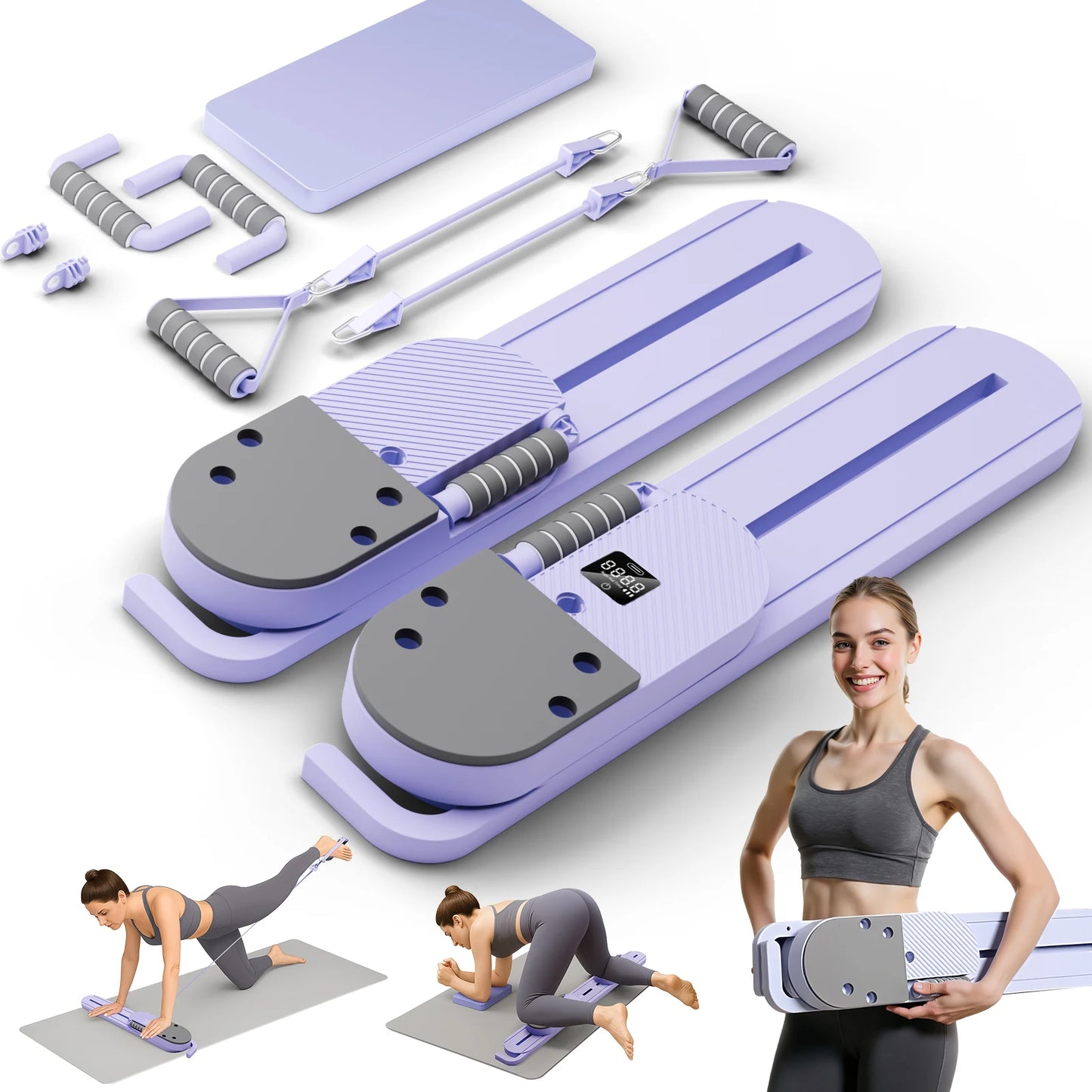 2 In 1 Split Ab Pilates Ski Board Portable Core And Leg Trainer