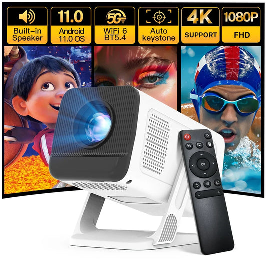 LynCast Smart Mini Projector 1080P 4K Android TV WiFi6 BT54