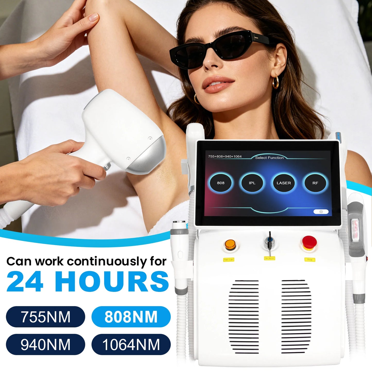 Myoslim 5000W 4In1 Diode Pico 808 Hair Removal System
