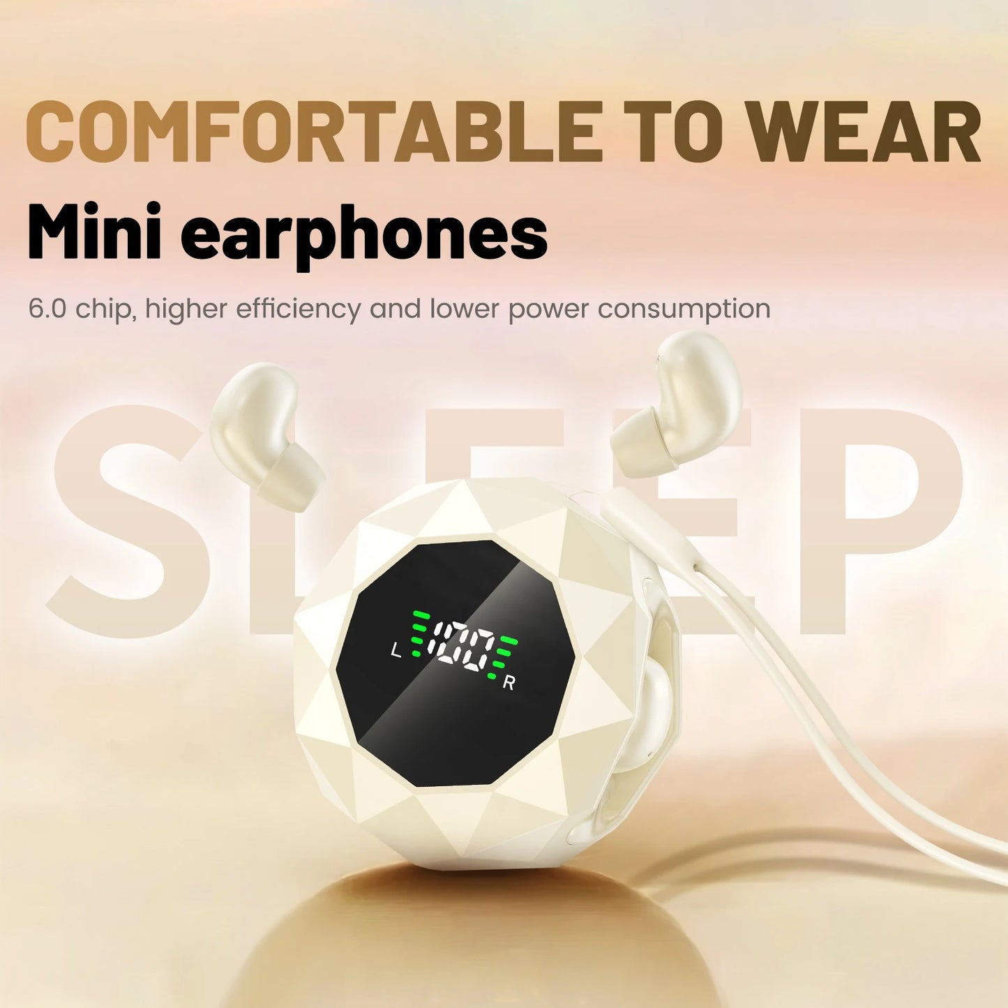 Shuke Mini Wireless Sleep Earbuds Bluetooth Active Noise Cancelling Headphones