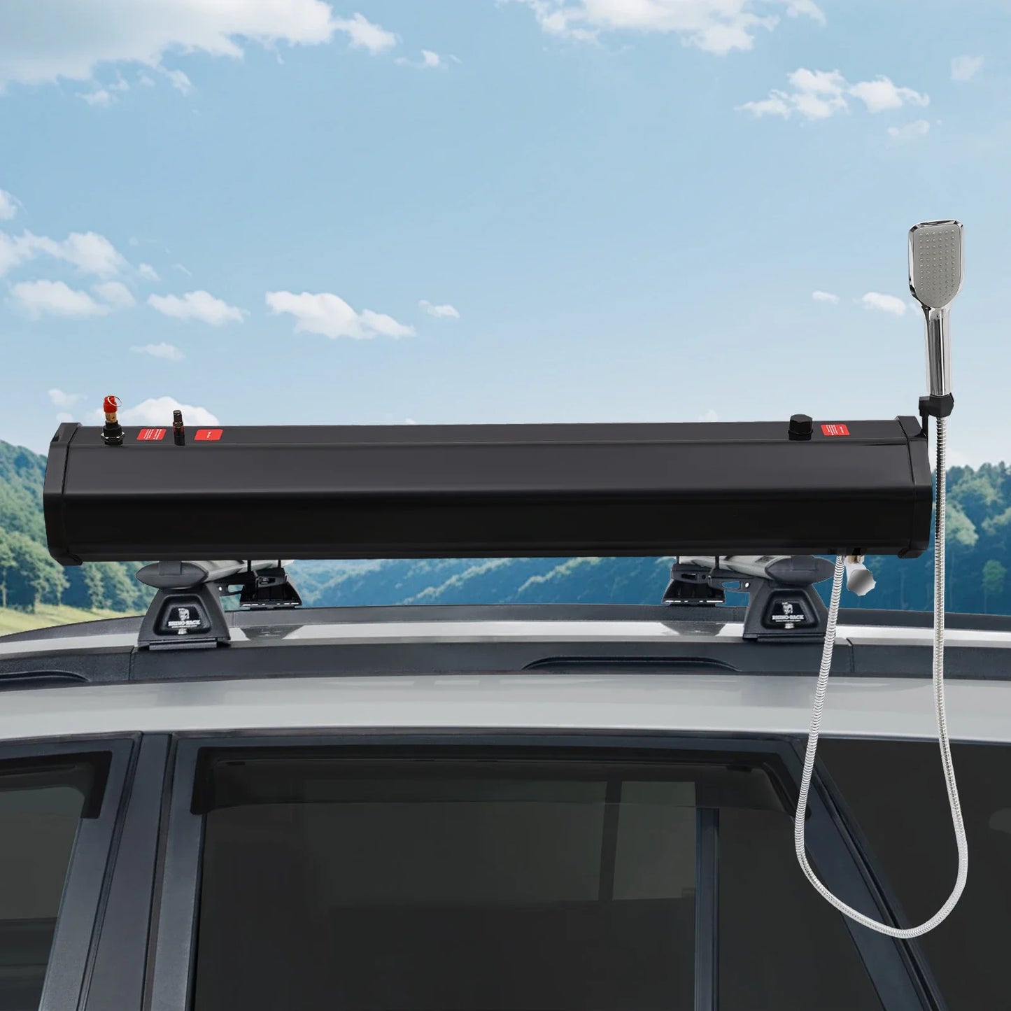 Roof Rack Mount Camp Shower With Pressurized Water Tank Copper