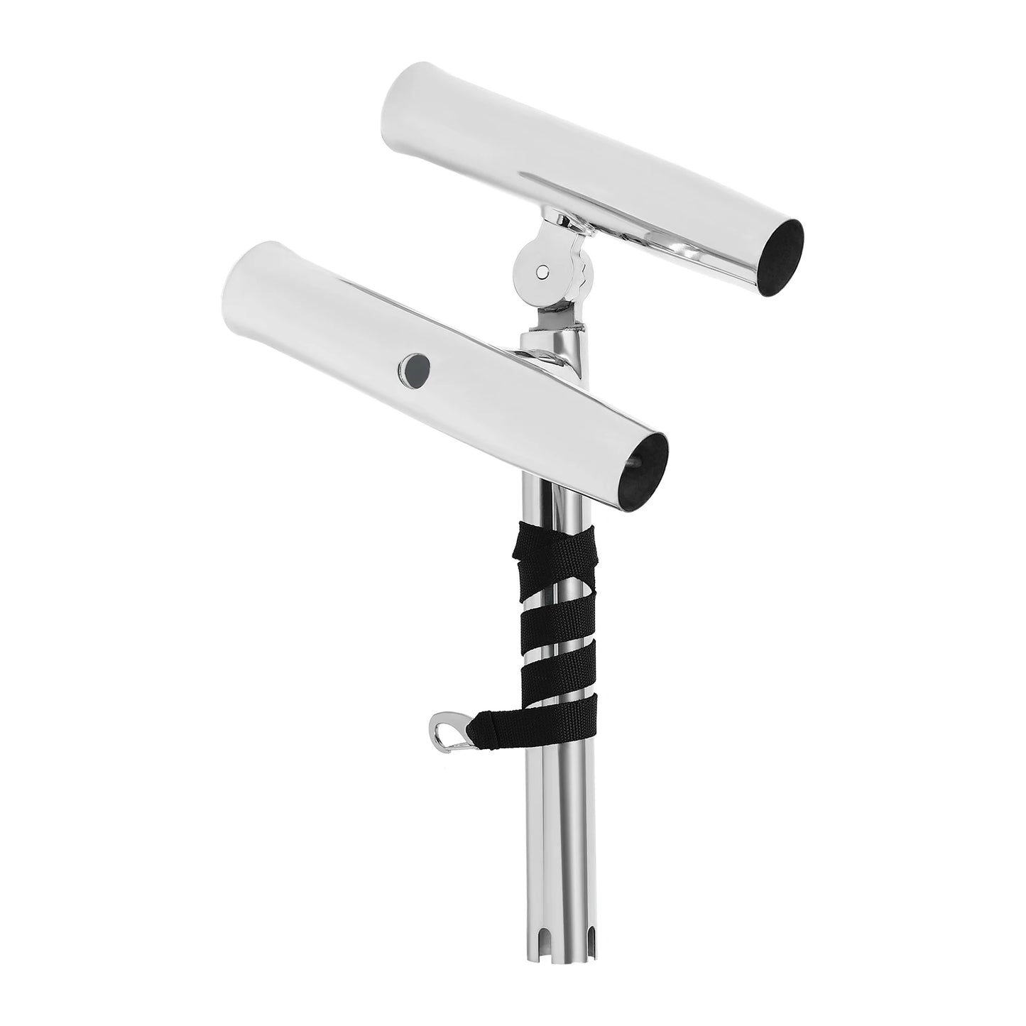 Dual Fishing Rod Holder Stainless Steel Double Head Rail Mount