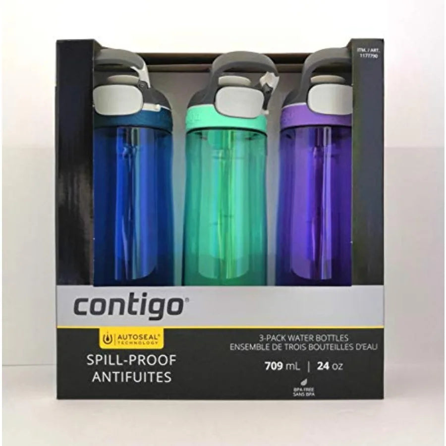 Autoseal Reusable Spill Proof Water Bottle With Travel Strap