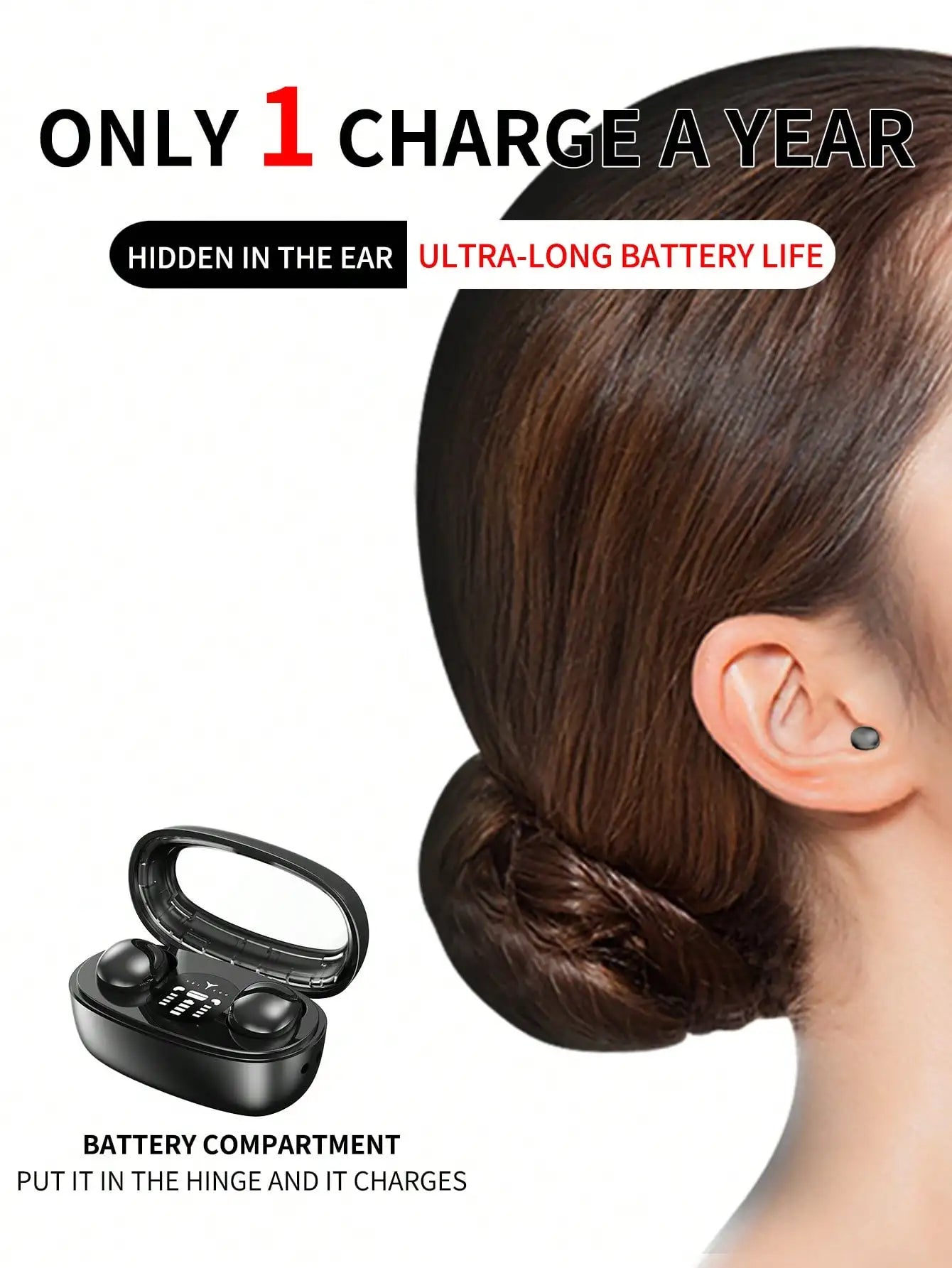 VIKEFON Comfort Over Ear Wireless Headphones With Digital Display