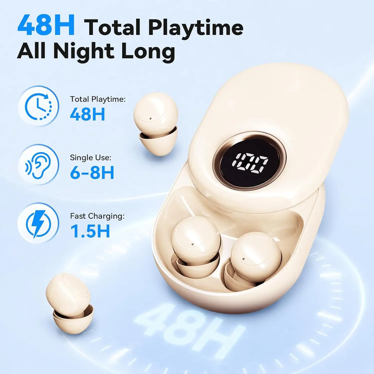INSONIXN Invisible Wireless Bluetooth Earbuds for Sleep and Music
