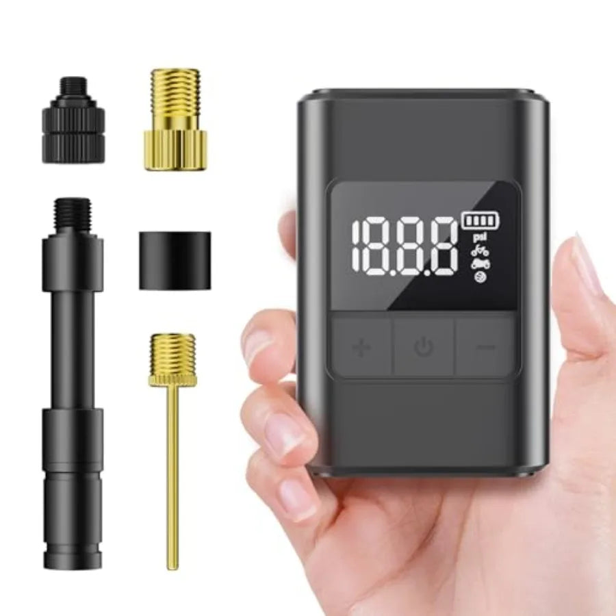 Portable Electric Mini Bike Tire Pump With Digital Gauge