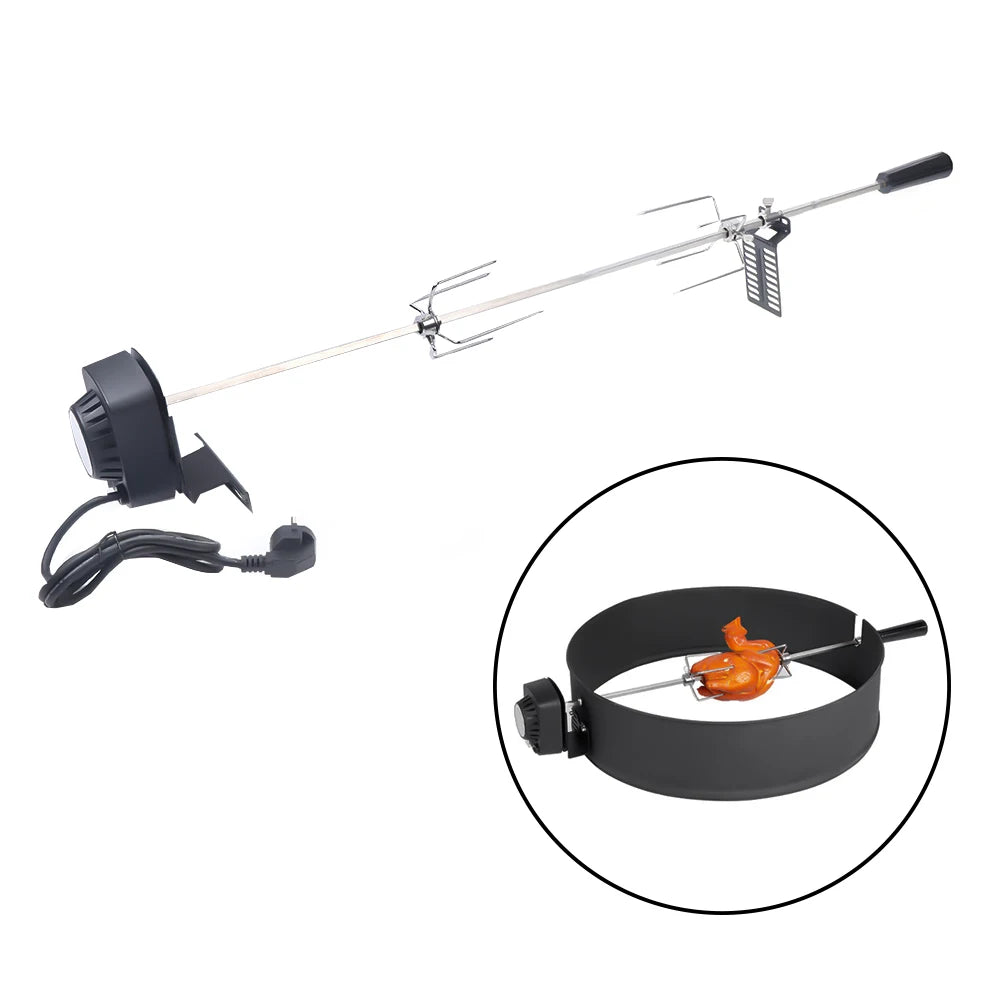 Electric BBQ Grill Rotisserie Kit For Outdoor Grilling