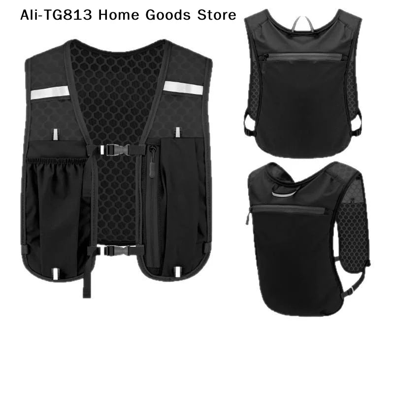 Lightweight Reflective Running Hydration Vest With Adjustable Chest Strap