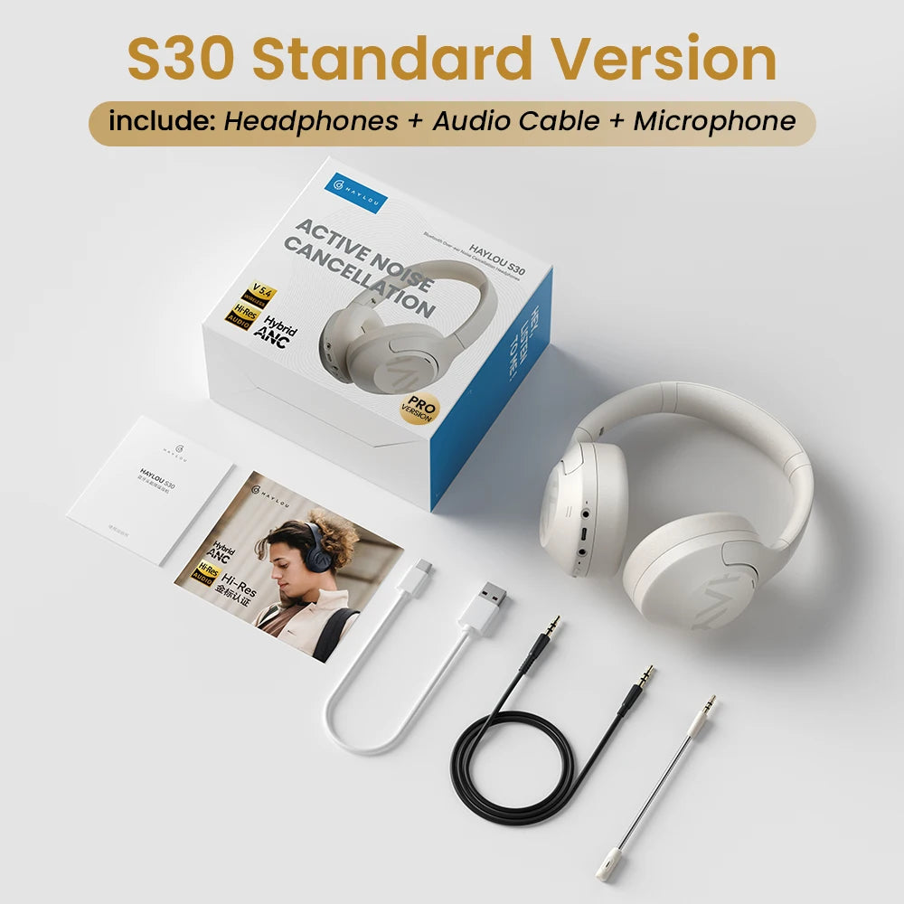 Haylou S30 Wireless Bluetooth 5.4 Headphones With Adaptive Noise Cancelling