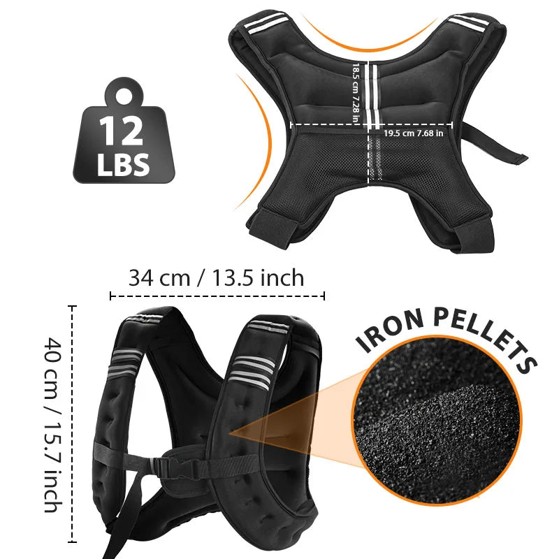Weight Vest With Reflective Stripe For Training And Running