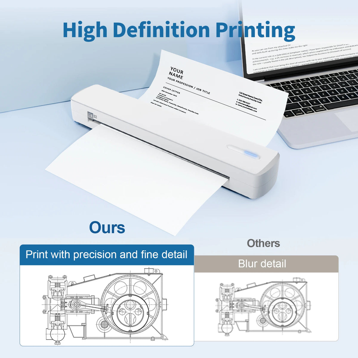 TakeYou Portable Wireless Thermal Printer For Home Office And Travel