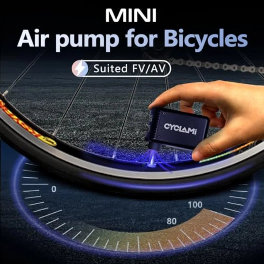 Tiny Bike Pump Electric Tire Inflator 100 PSI Presta Schrader