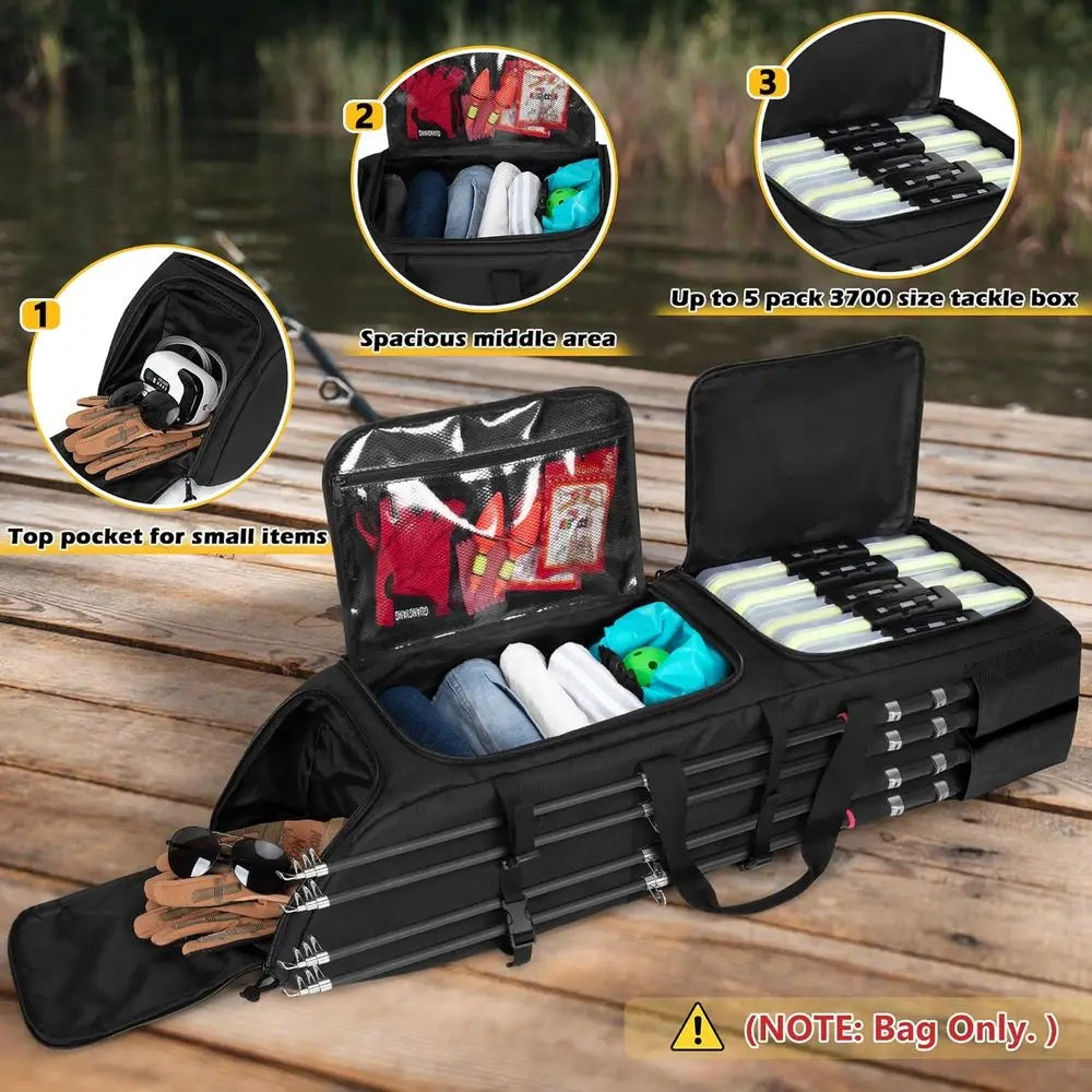 Fishing Backpack 8 Rod Capacity With Gear Storage And Molle System