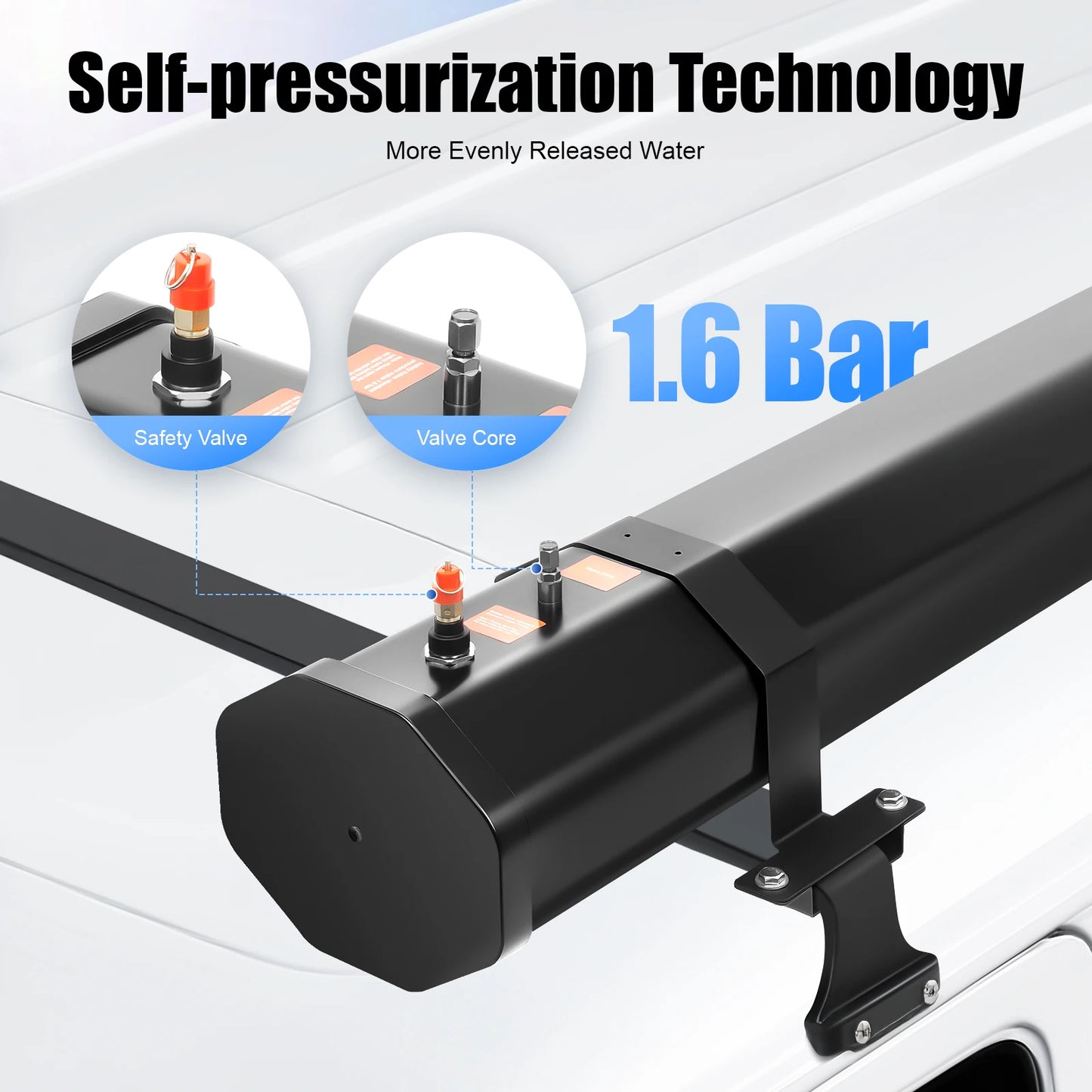 Roof Rack Camping Shower With Pressurized Water Tank Hose