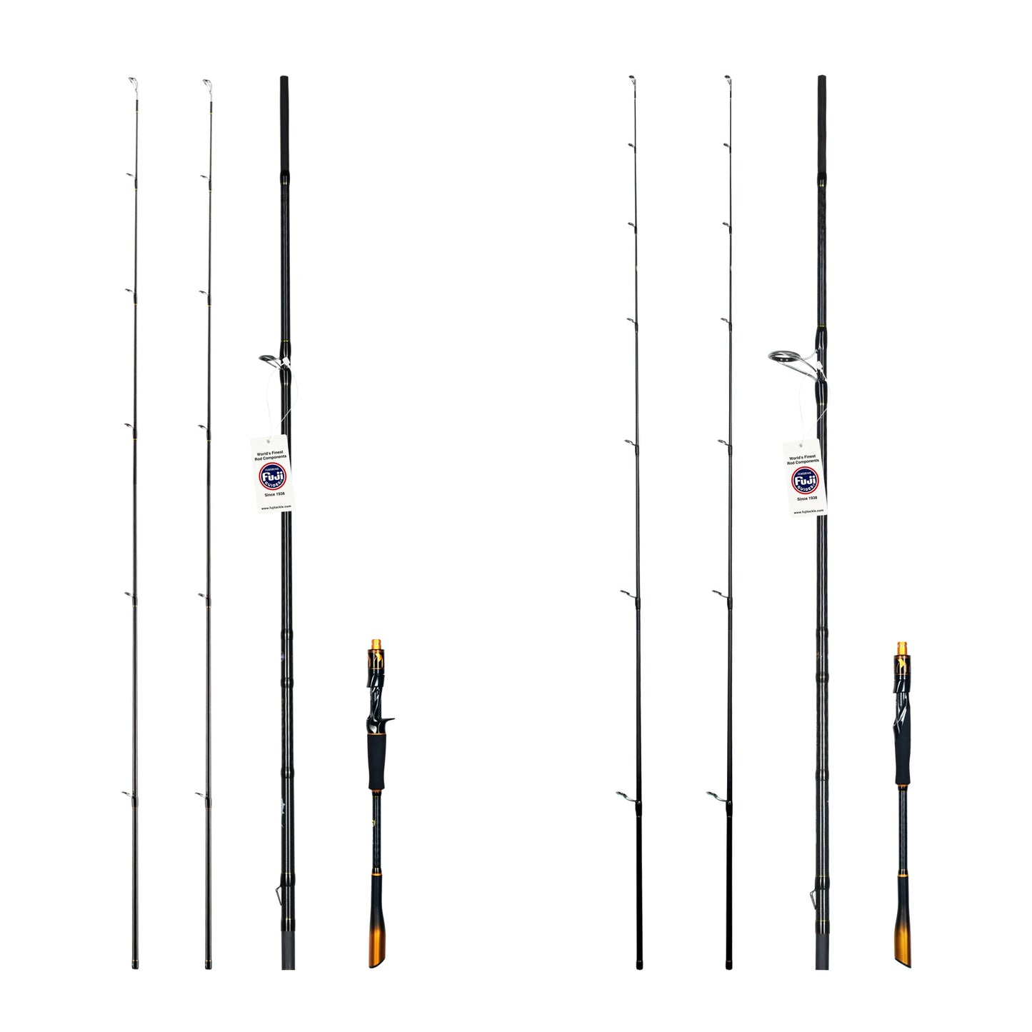 BIUTIFU Spinning Baitcasting Rod With Fuji Guides Two Tips