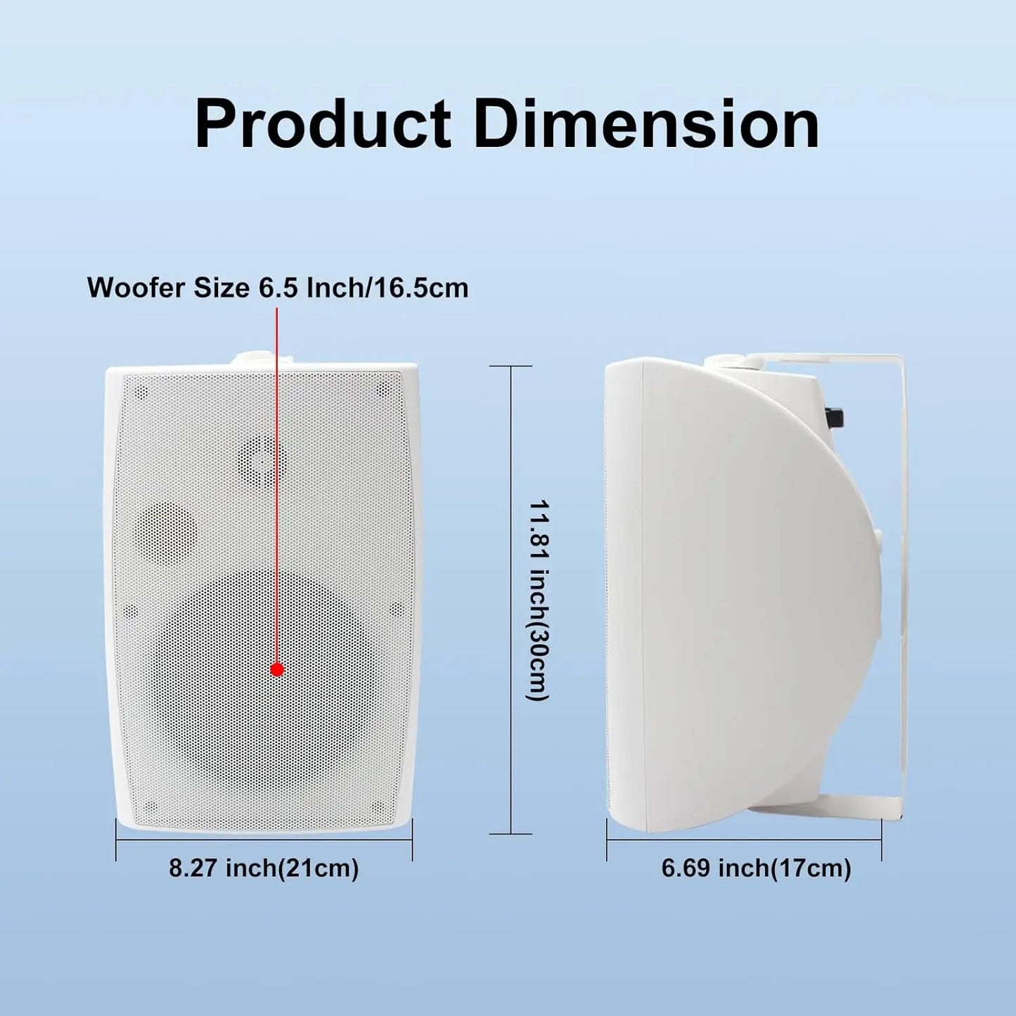 Herdio Outdoor Passive Wall Mount Speakers 400W Waterproof