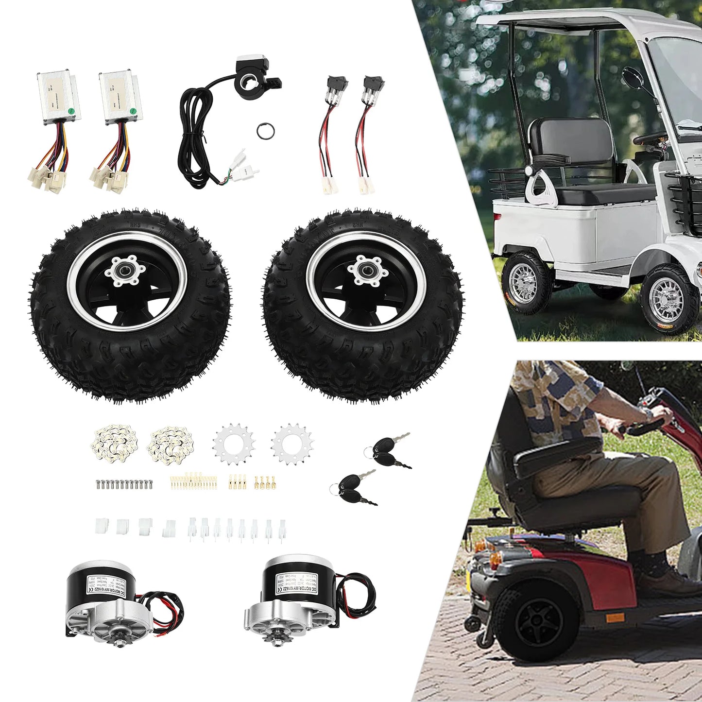 Motor Drive Air Wheel Kit With Reverse Gear And Throttle