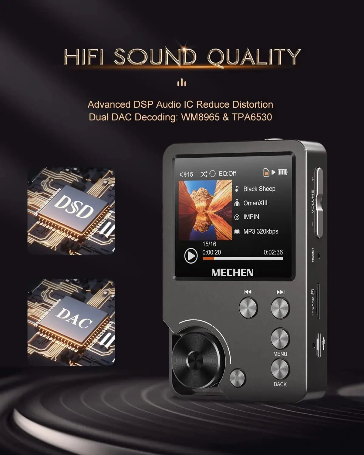 MECHEN Lossless Digital Audio Player With Balanced Output