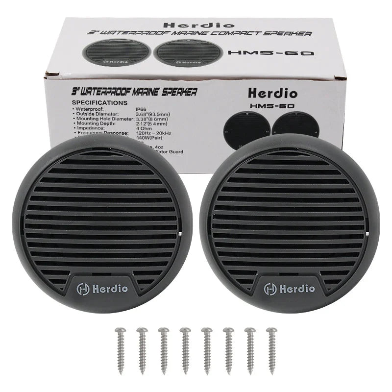 Herdio 140W Two Way Marine Waterproof Stereo Speaker System