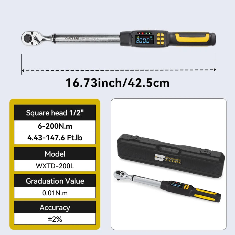 Waxtron Digital Torque Wrench Two Percent Accuracy For Automotive