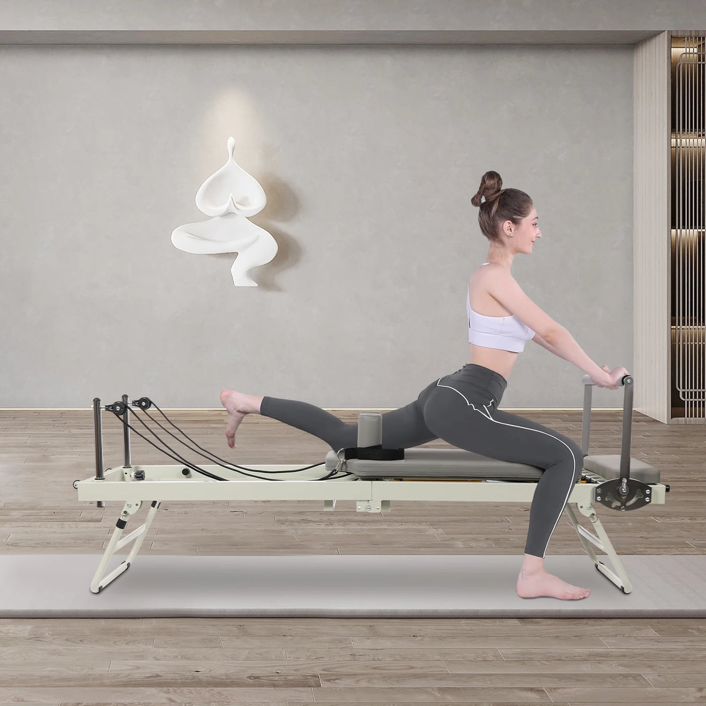 Foldable Pilates Reformer Machine for Home Gym and Yoga
