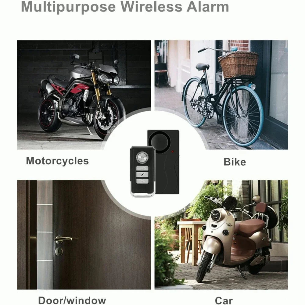 WSDCAM 110dB Anti Theft Vibration Alarm Door Window Remote Control