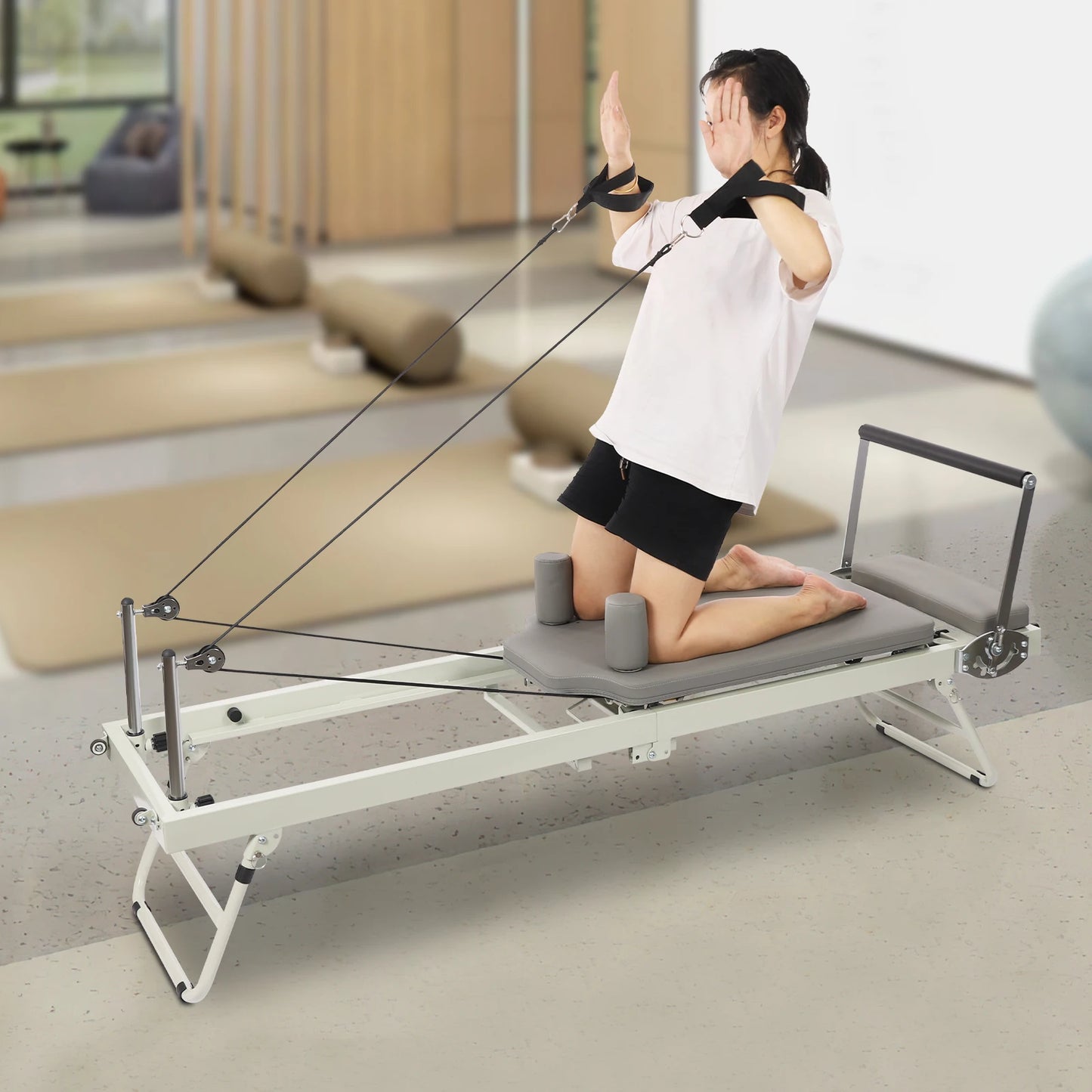 Foldable Pilates Reformer Machine for Home Gym and Yoga
