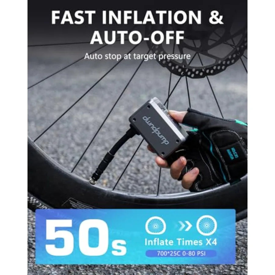 Mini Bike Pump With Gauge 120 PSI Electric Bicycle Pump