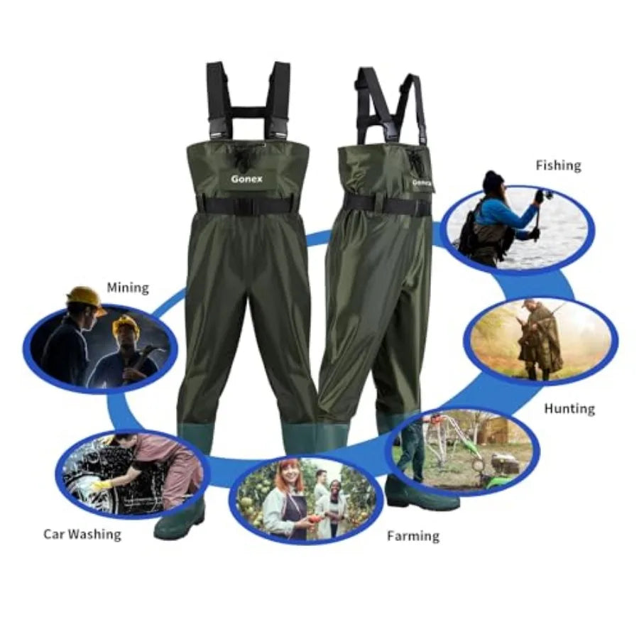 Unisex Chest Waders Waterproof 70D Nylon For Hunting And Fishing