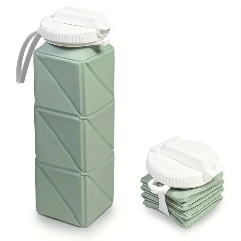 Square Foldable Silicone Mug Portable Water Bottle For Travel