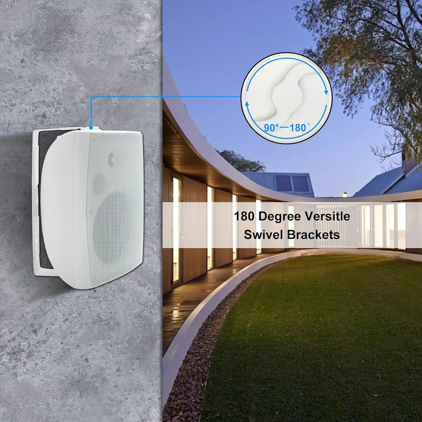 Herdio Outdoor Passive Wall Mount Speakers 400W Waterproof