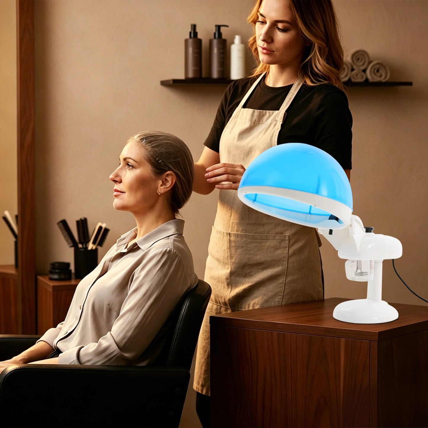 Bymaocar 2 In 1 Hair And Face Steamer Cap With Nano Ion