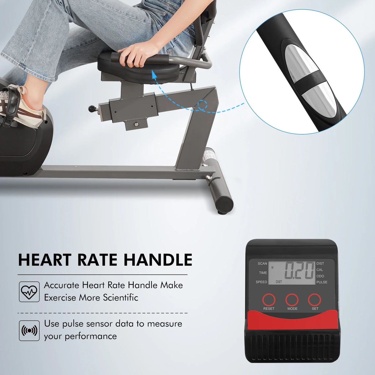 Recumbent Exercise Bike For Home Eight Levels Quiet Seat