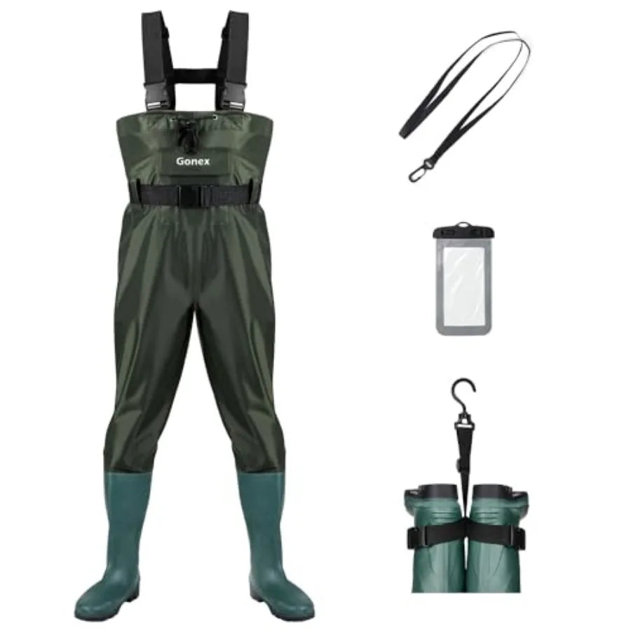 Unisex Chest Waders Waterproof 70D Nylon For Hunting And Fishing