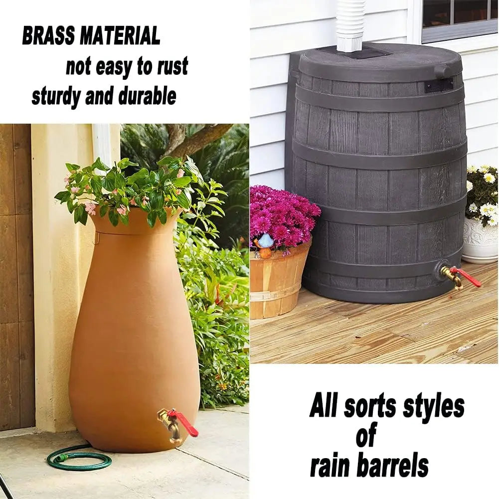 Rain Barrel Spigot Kit Brass Faucet For Water Collection
