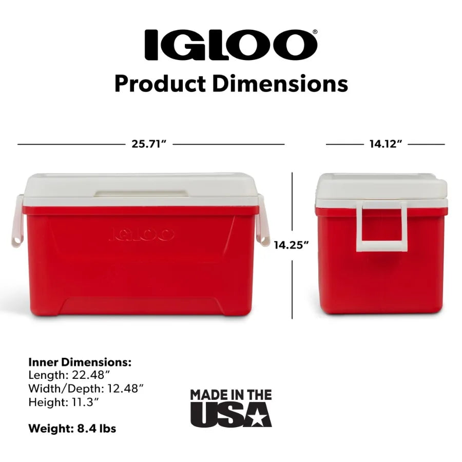 Hard Sided Ice Chest Cooler For Outdoor Camping And Tailgating