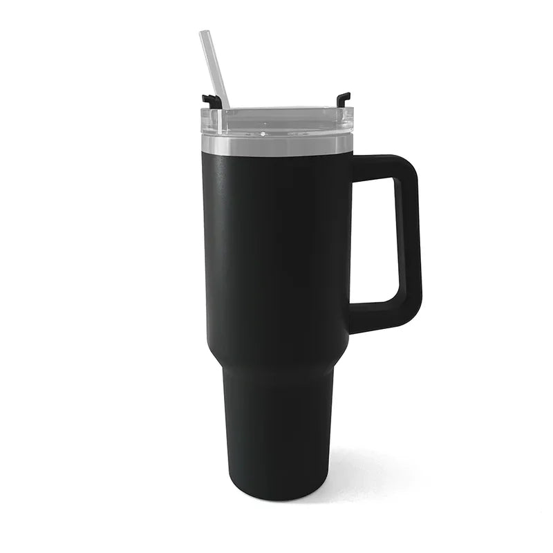 Stainless Steel Vacuum Insulated Tumbler With Handle And Straw