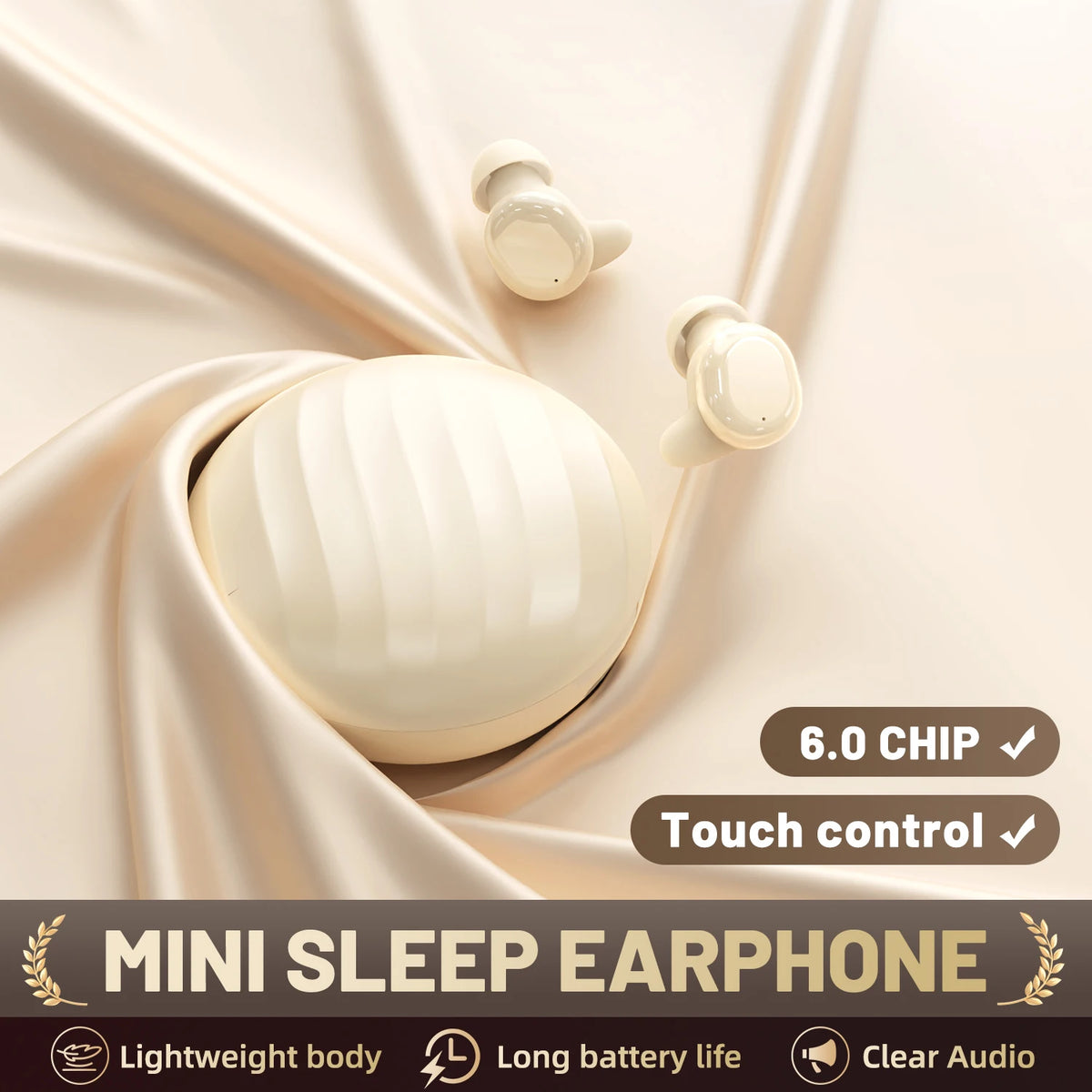 SHUKE Bluetooth Sleep Earbuds With Noise Cancelling Side Sleeper Comfort