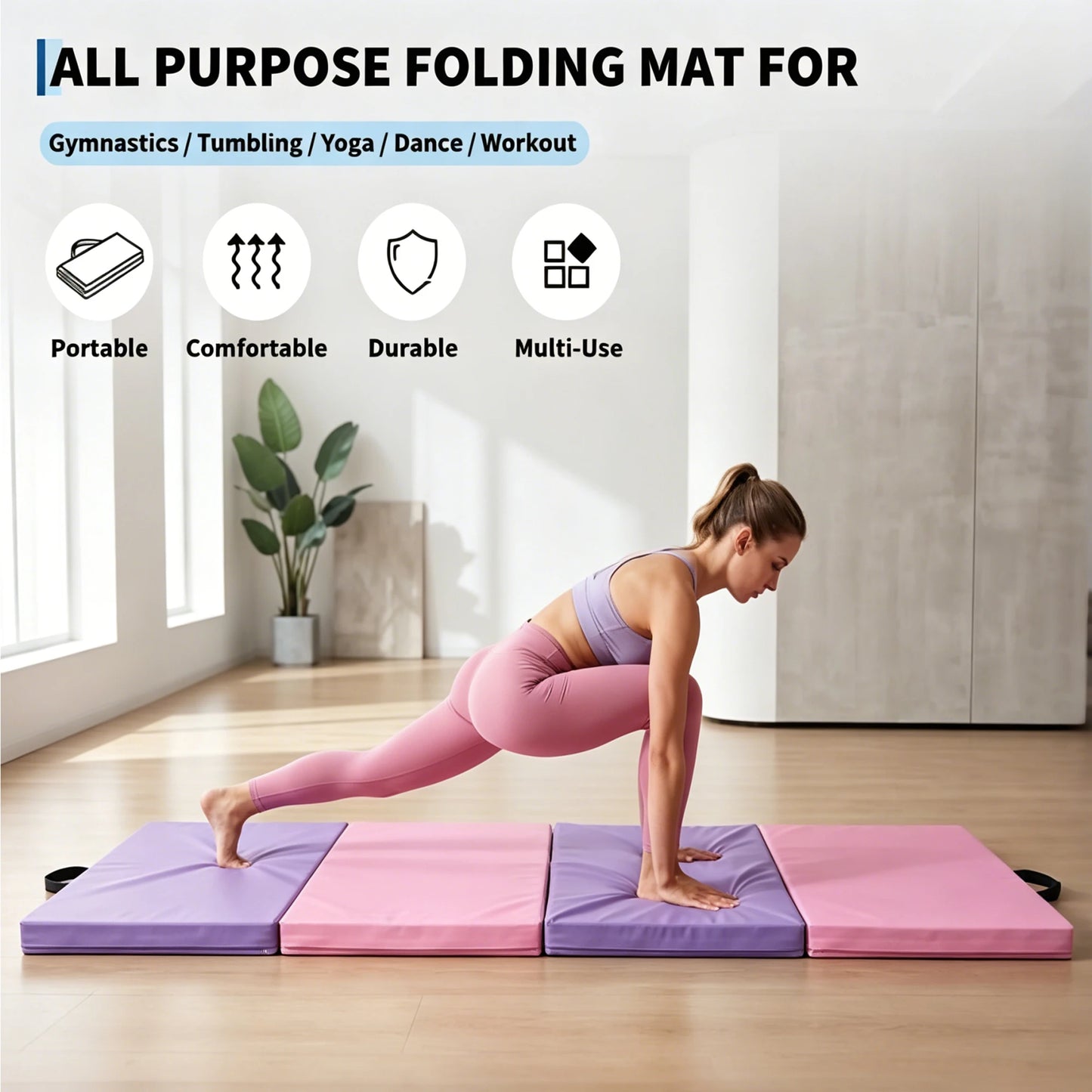 HiMISS Folding Gymnastics Mat 4 Fold Home Gym Exercise