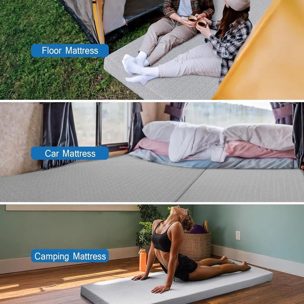 Camping Mattress Pad With Waterproof Cover Roll Up Floor Mat