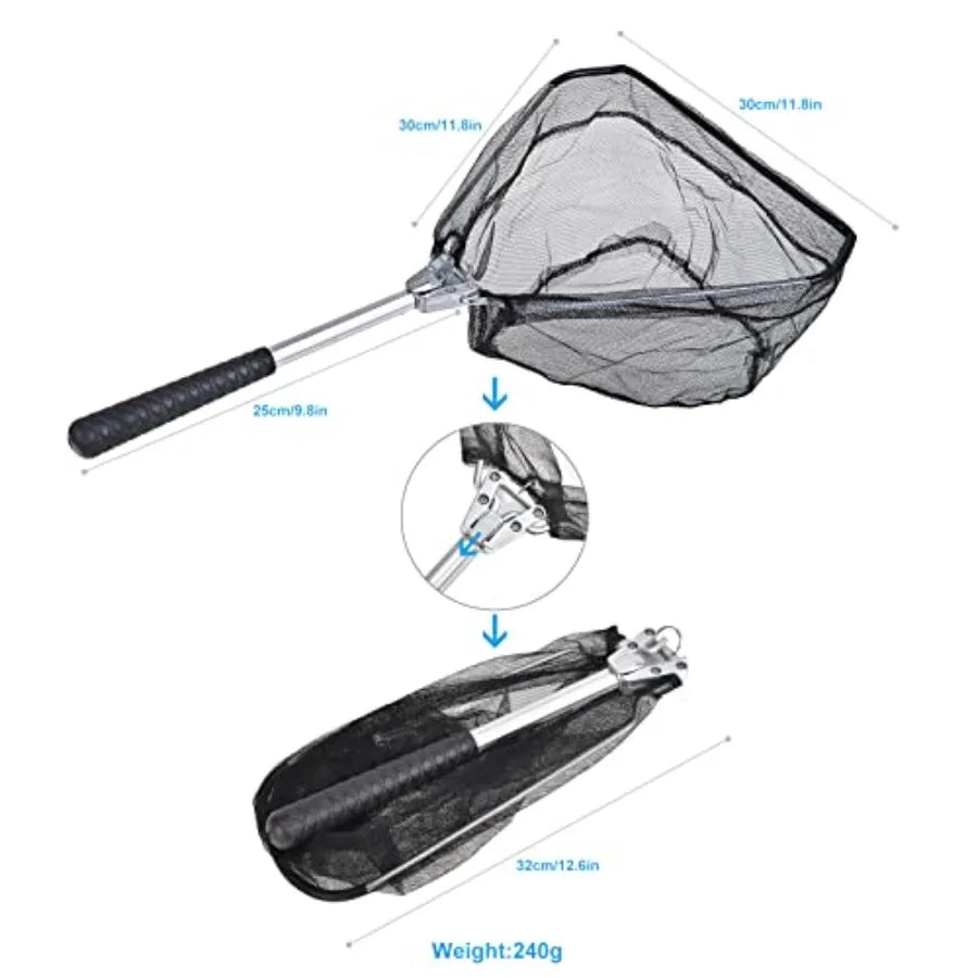Portable Telescopic Fishing Rod Set With Chair Net Bag