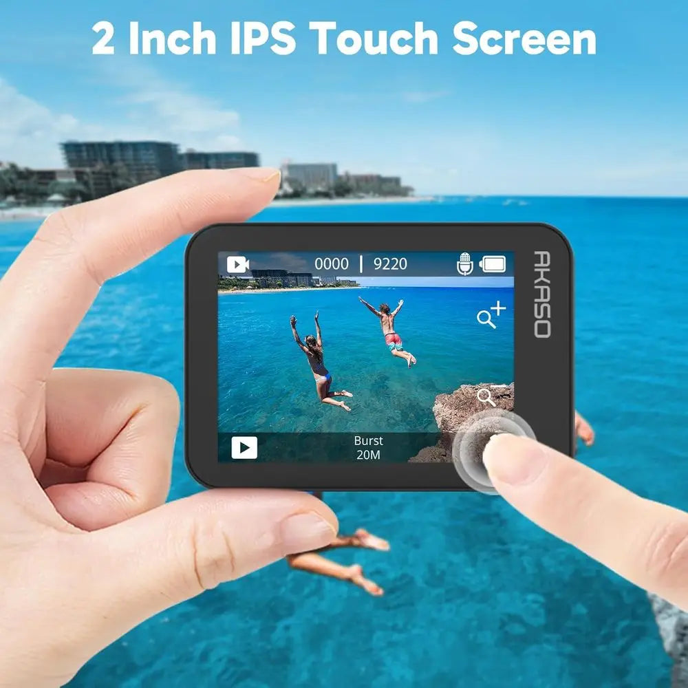 4K Action Camera With EIS Touch Zoom Waterproof External Mic