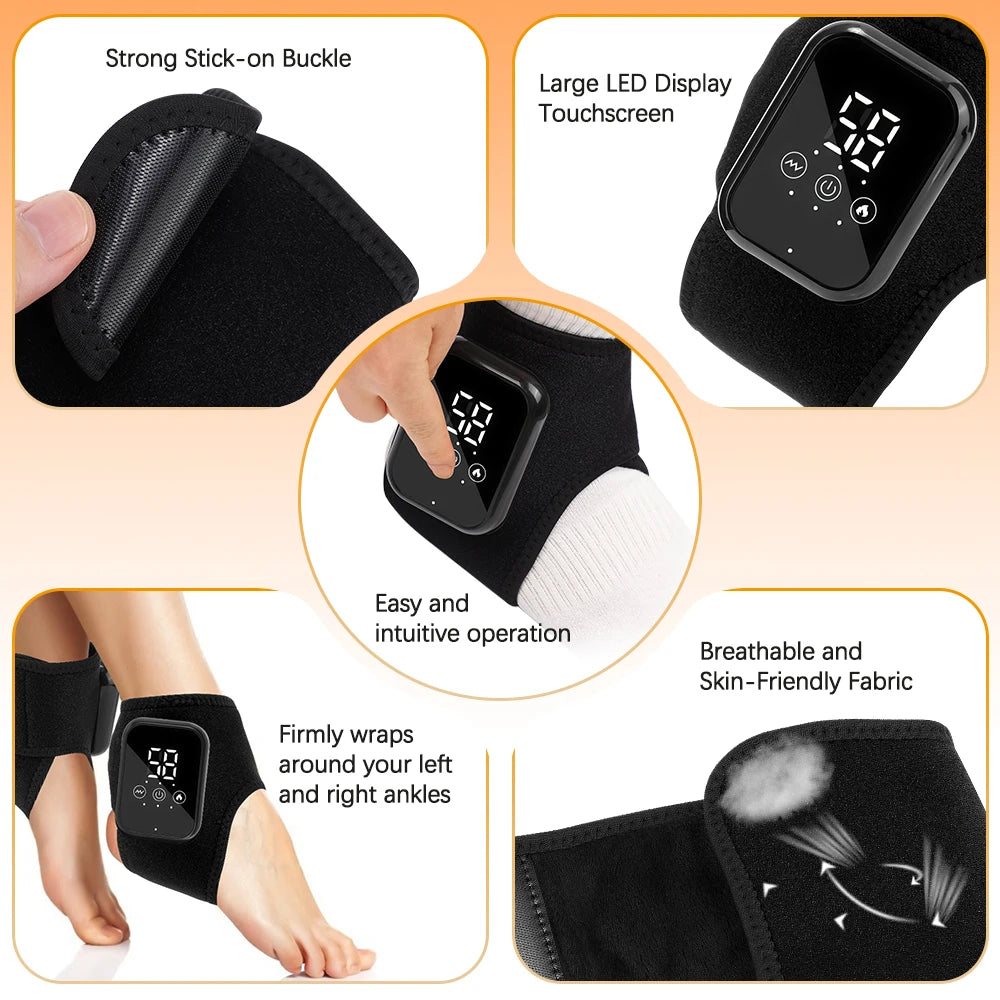 Hailicare Heated Ankle Massager With Vibration And Heat Therapy