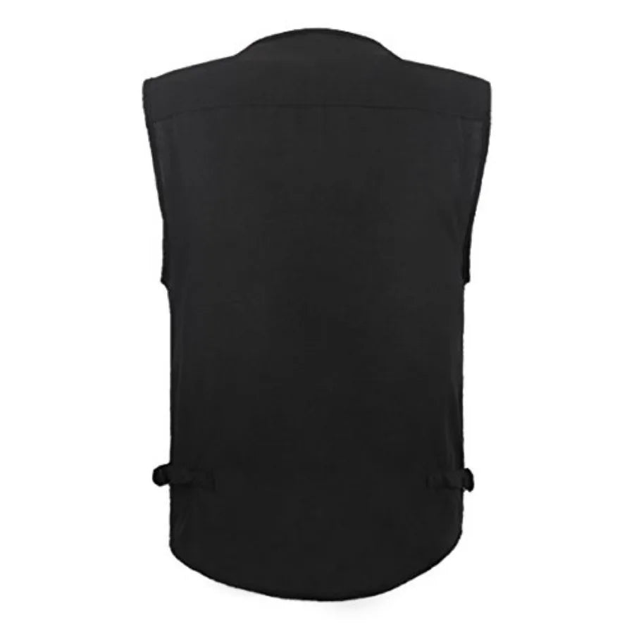 Mens Poplin Outdoor Travel Multi Pocket Fishing Vest