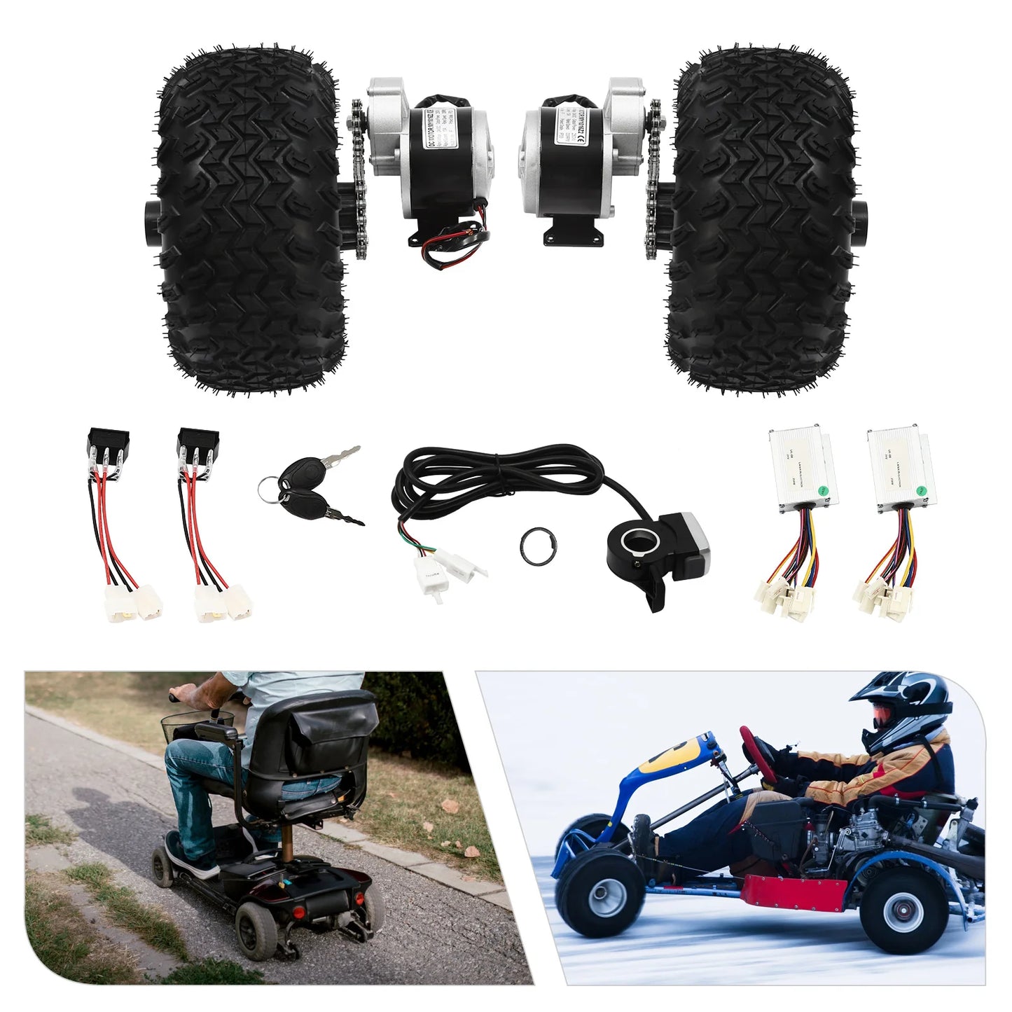 Motor Drive Air Wheel Kit With Reverse Gear And Throttle