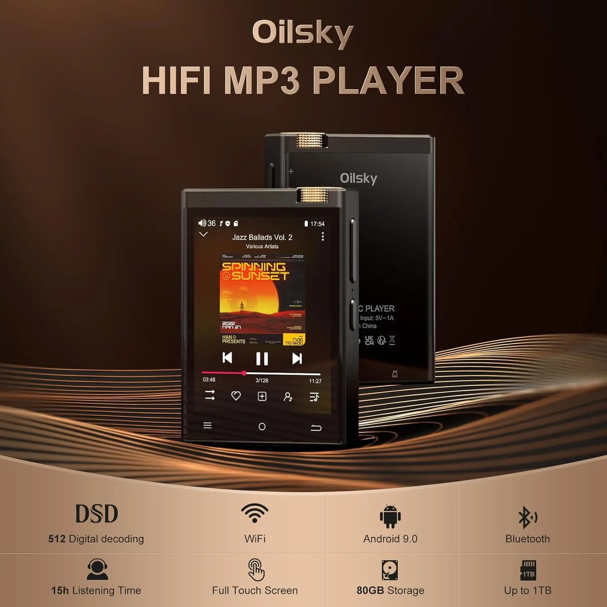 Oilsky Hi-Fi Lossless Music Player With Bluetooth And WiFi