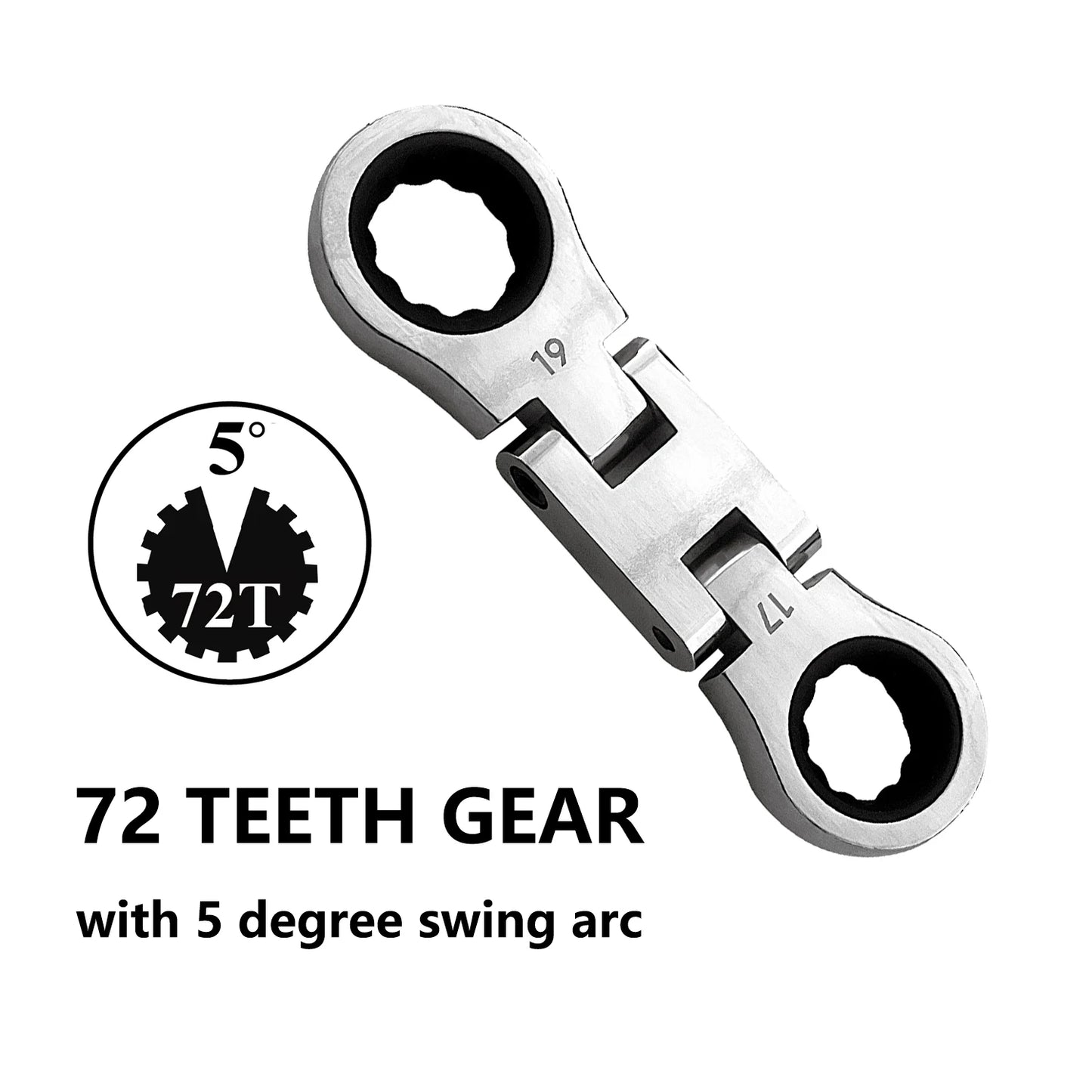 GOSWIFT 5-Piece Dual Flex Head Ratcheting Wrench Set Metric