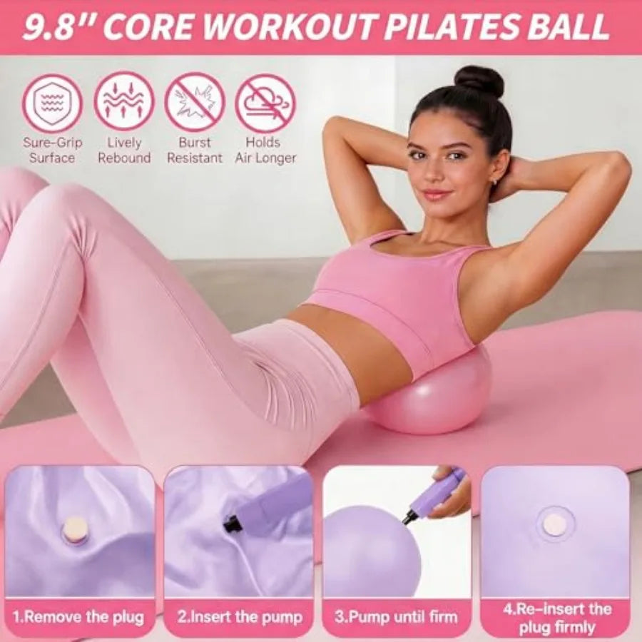 18-Piece Ultimate Home Pilates Circle Kit With Ring Ball Mat