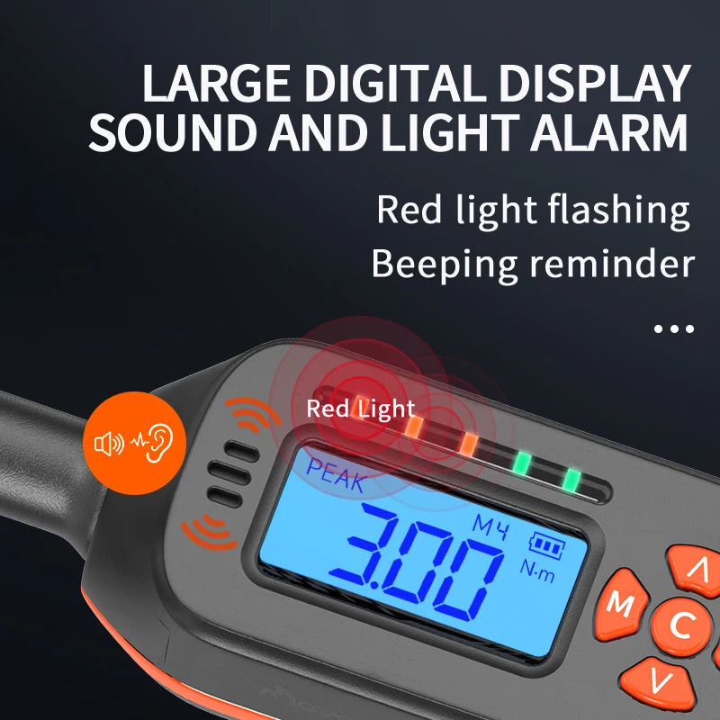 MoveCrab Digital Torque Wrench 1 to 340 Nm with LEDs